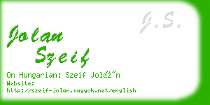 jolan szeif business card